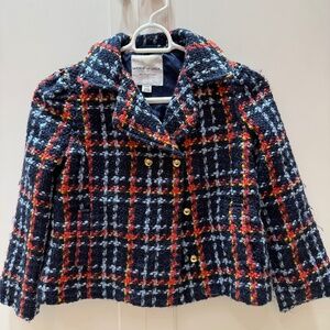 Janie and Jack Girls Plaid Tweed Jacket